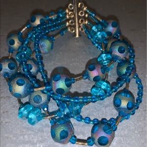 Fun multi-strand polka dot bead bracelet